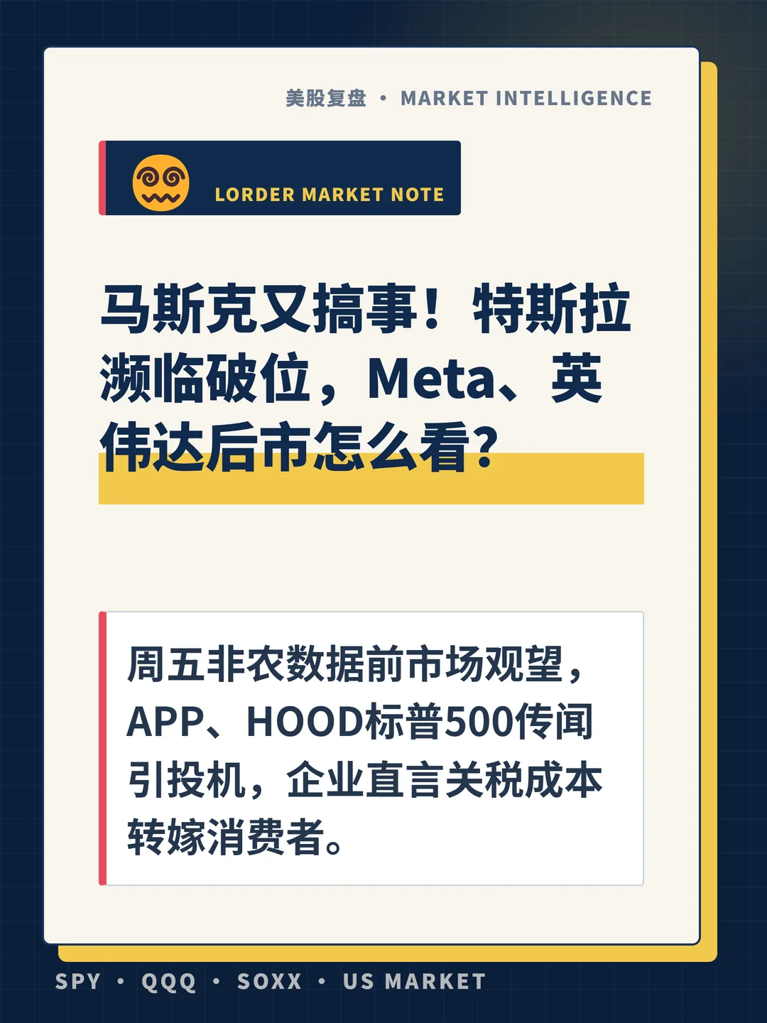 马斯克又搞事！特斯拉濒临破位，Meta、英伟达后市怎么看？ 封面