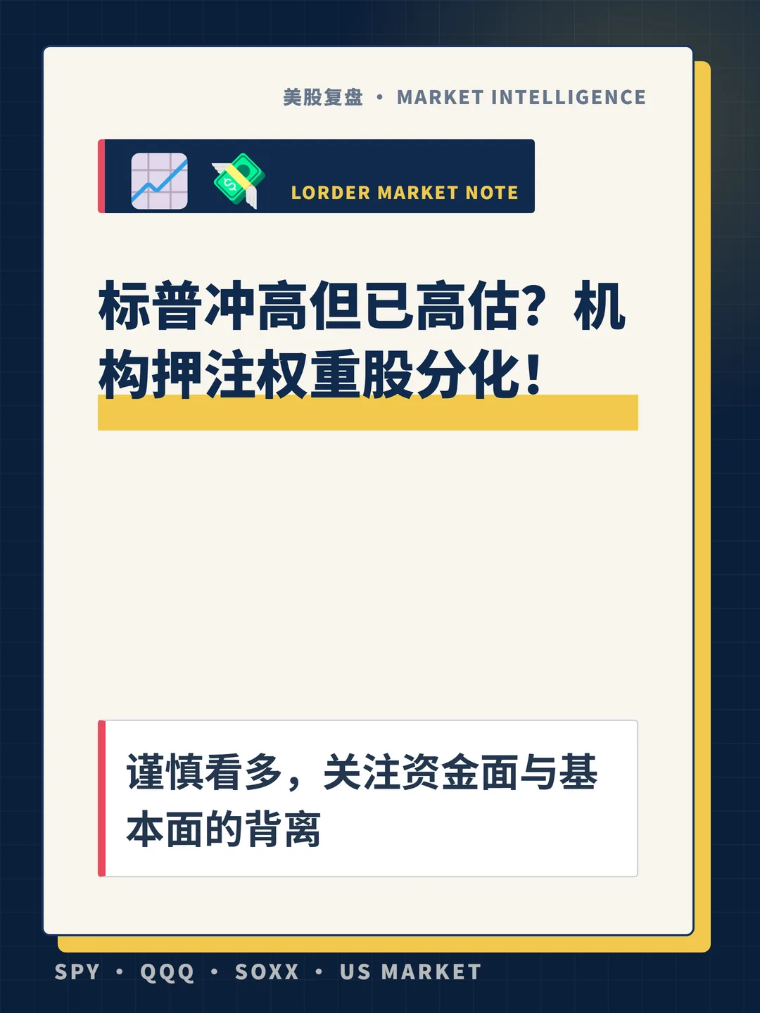 标普冲高但已高估？机构押注权重股分化！ 封面
