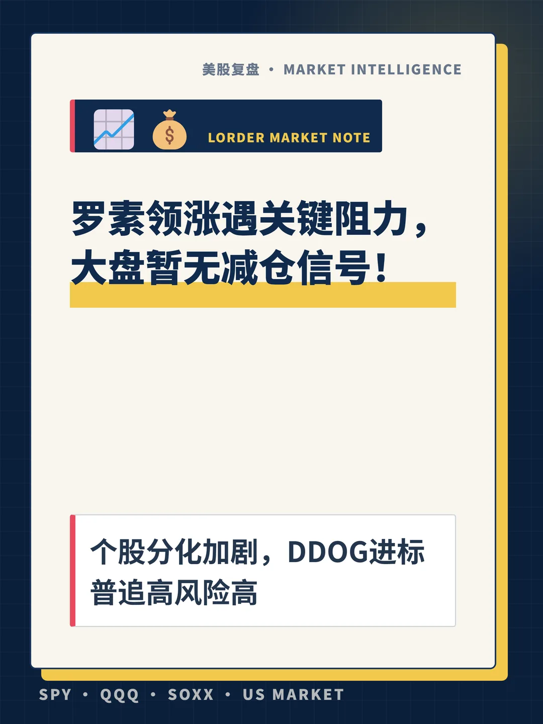 罗素领涨遇关键阻力，大盘暂无减仓信号！ 封面