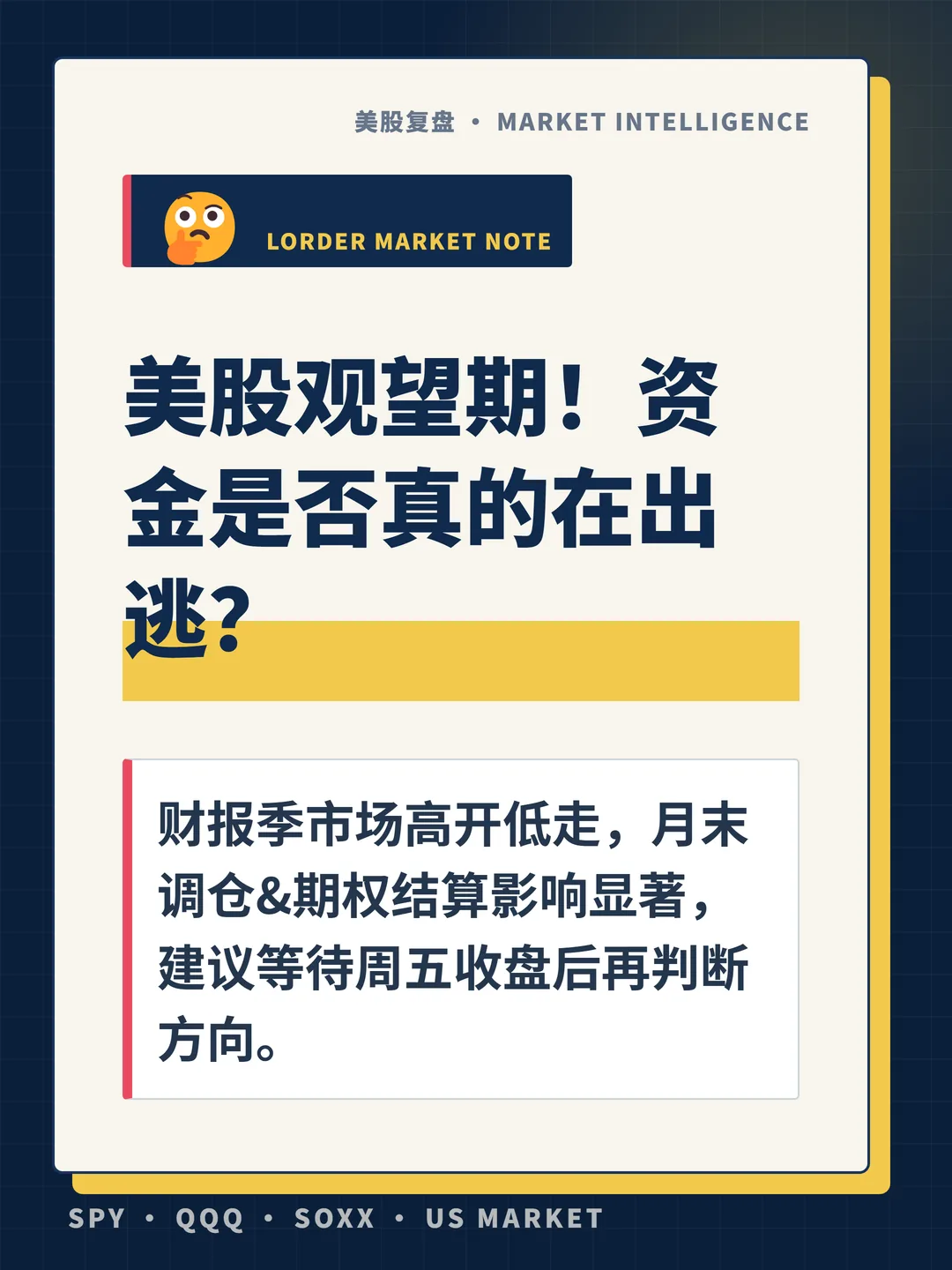美股观望期！资金是否真的在出逃？ 封面