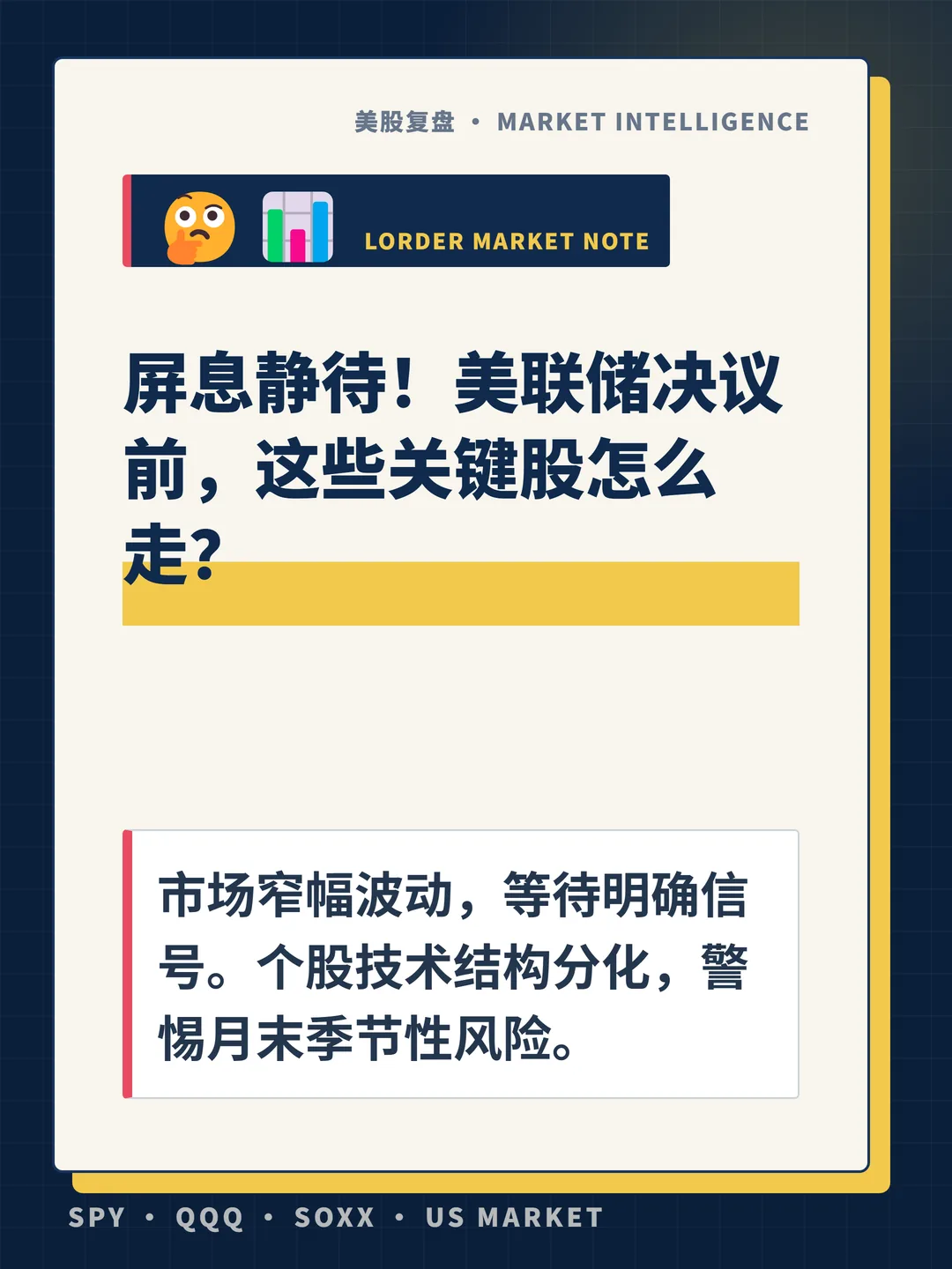 屏息静待！美联储决议前，这些关键股怎么走？ 封面