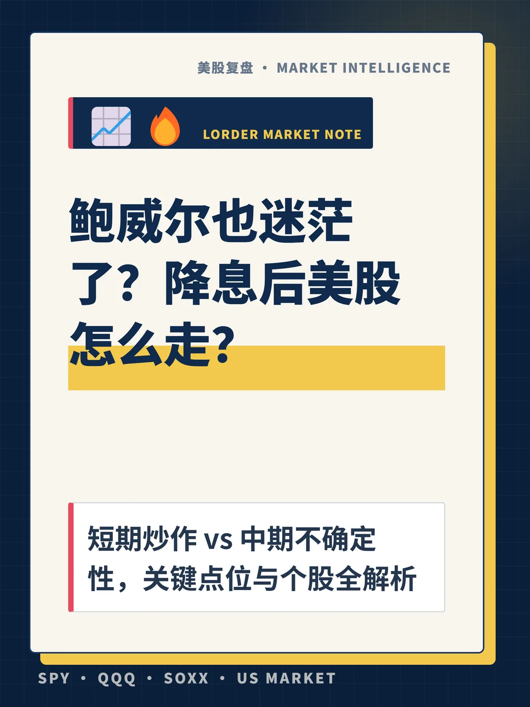 鲍威尔也迷茫了？降息后美股怎么走？ 封面