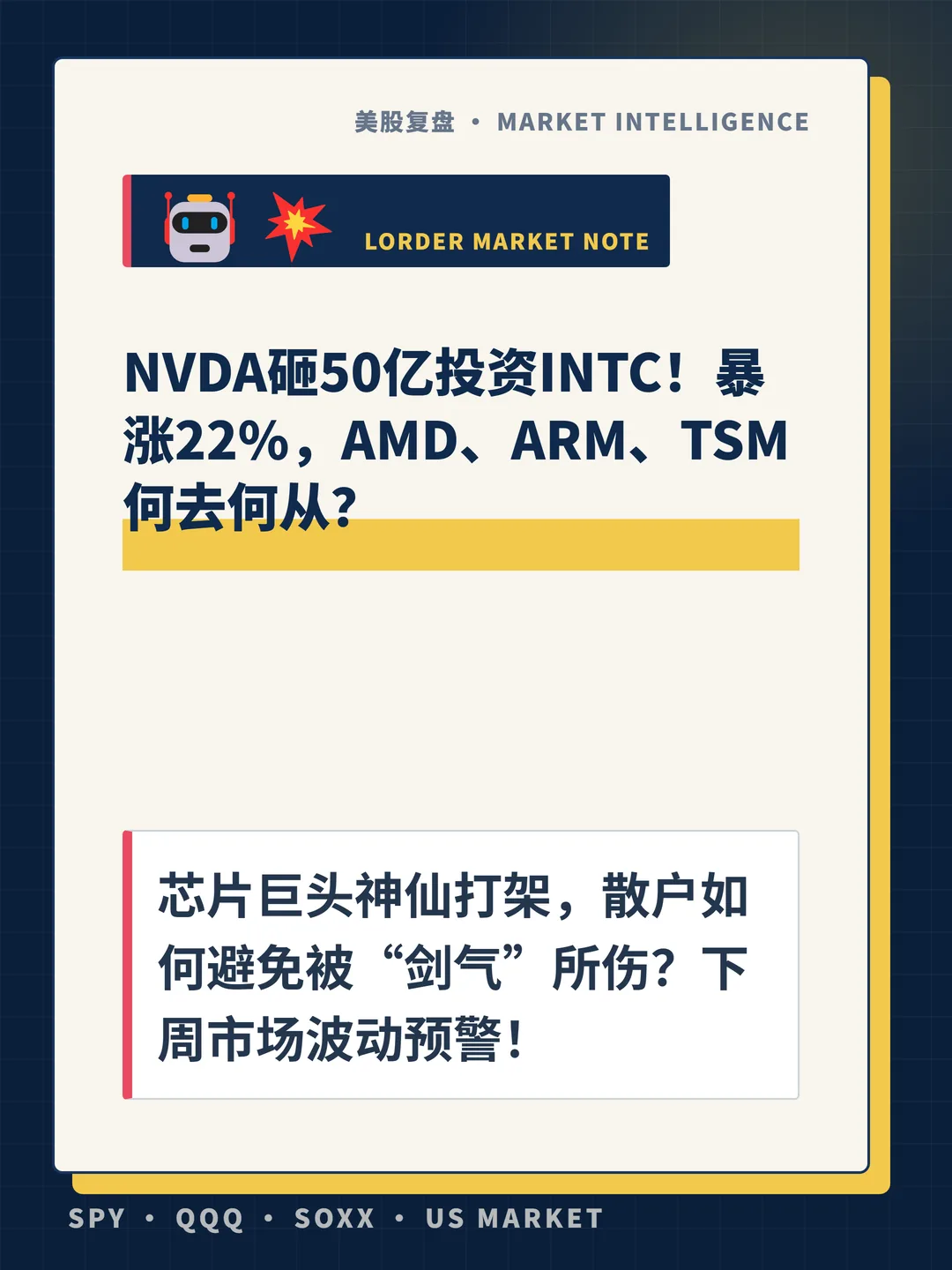 NVDA砸50亿投资INTC！暴涨22%，AMD、ARM、TSM何去何从？ 封面