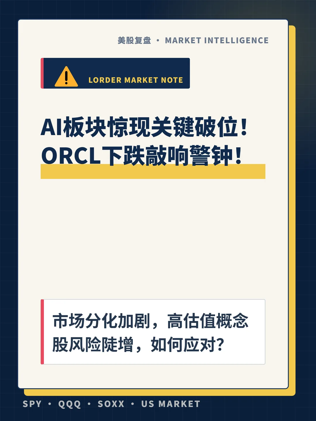 AI板块惊现关键破位！ORCL下跌敲响警钟！ 封面