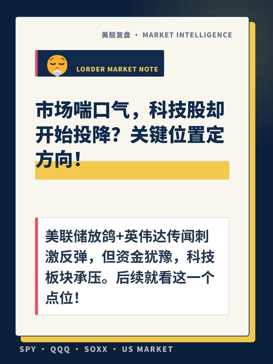 市场喘口气，科技股却开始投降？关键位置定方向！ 封面