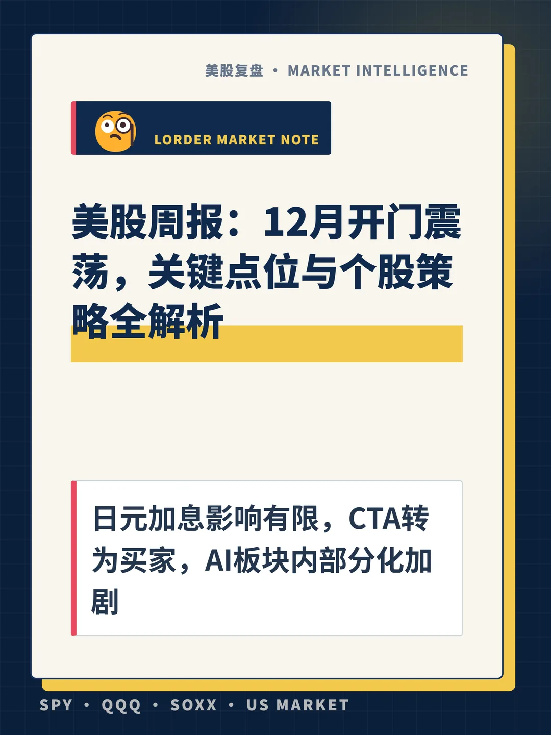 美股周报：12月开门震荡，关键点位与个股策略全解析 封面