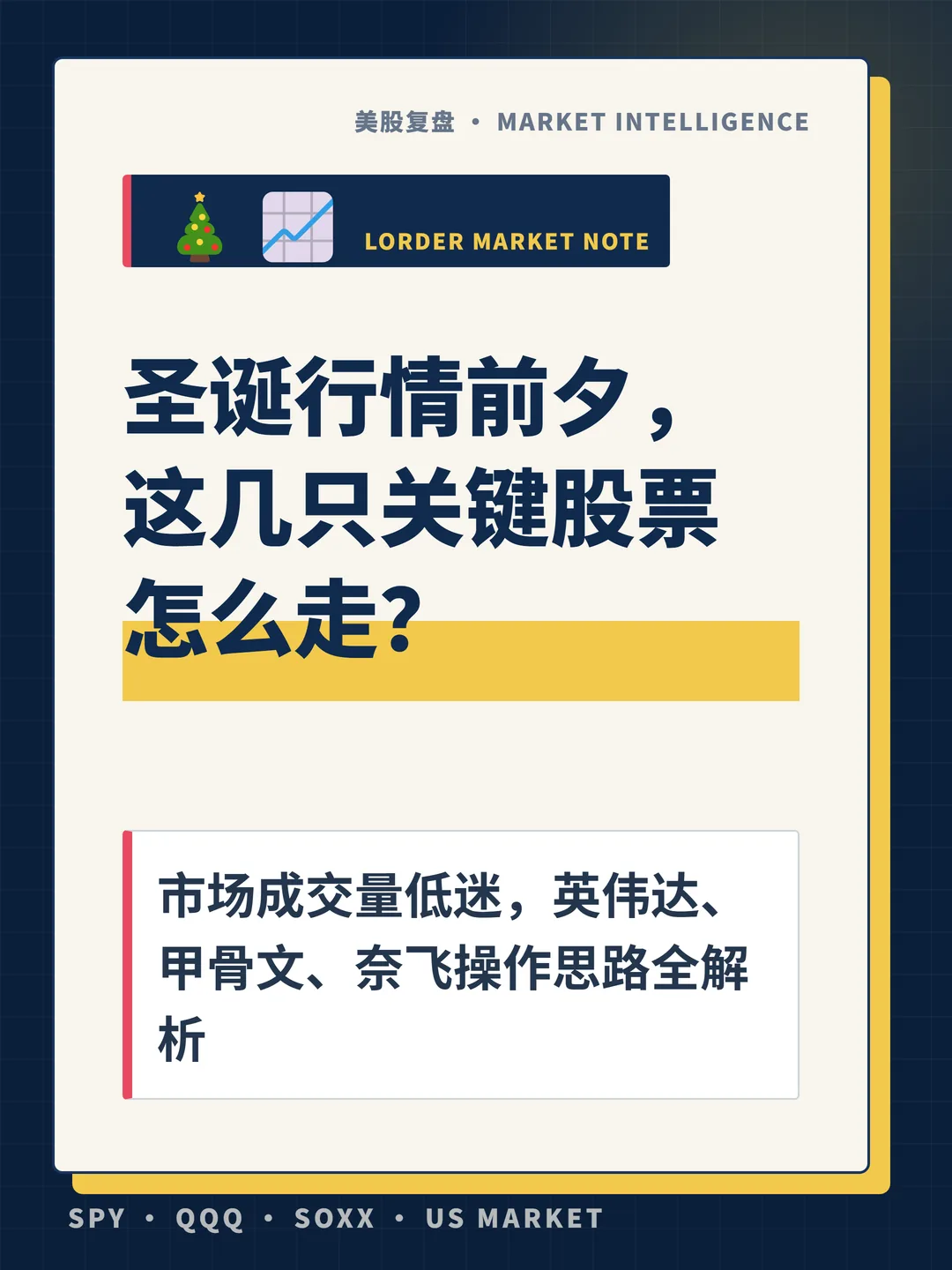 圣诞行情前夕，这几只关键股票怎么走？ 封面