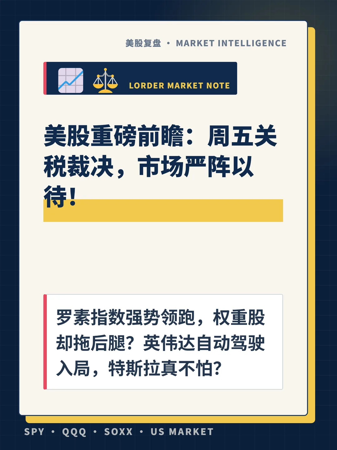 美股重磅前瞻：周五关税裁决，市场严阵以待！ 封面