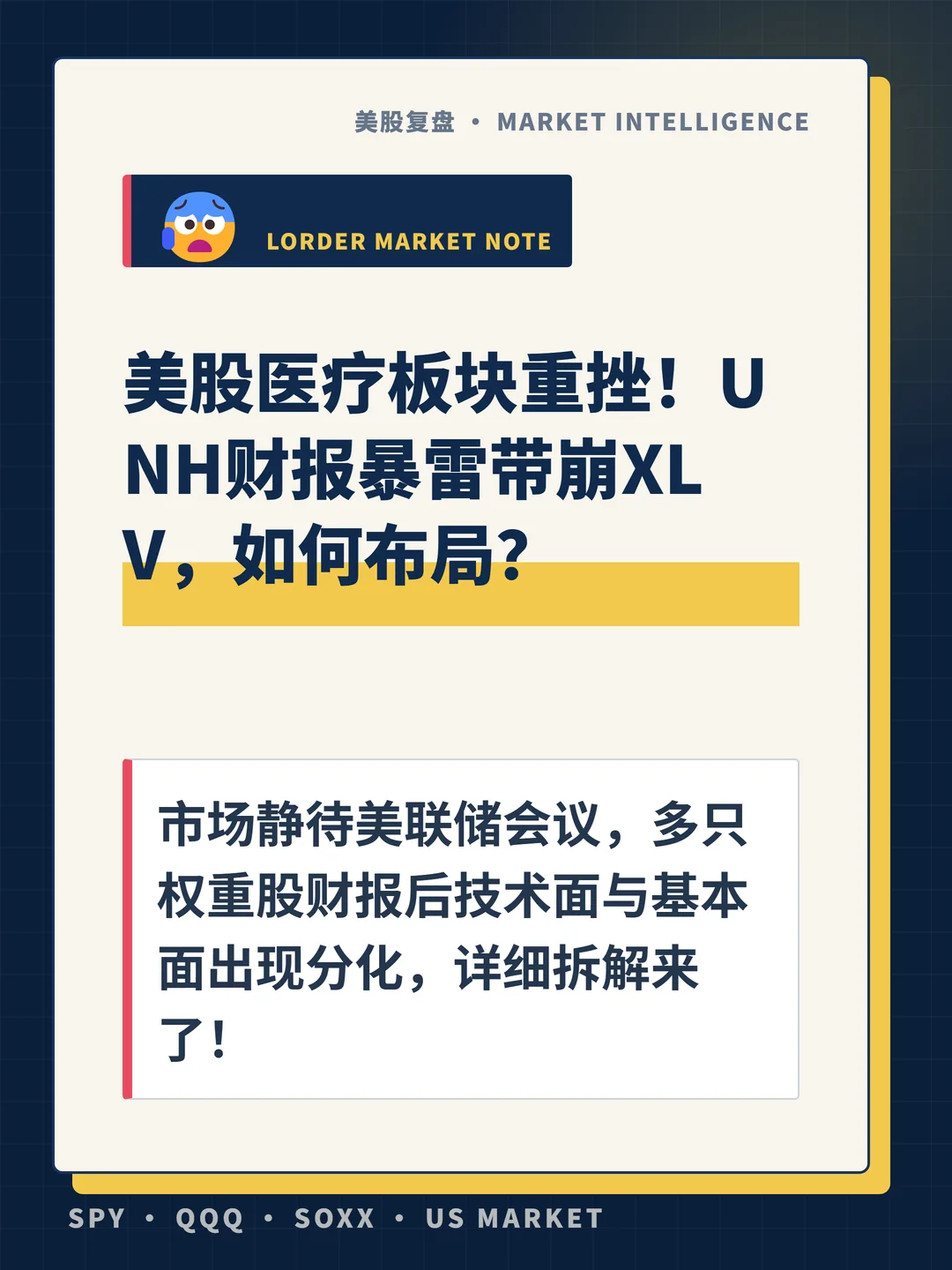 美股医疗板块重挫！UNH财报暴雷带崩XLV，如何布局？ 封面