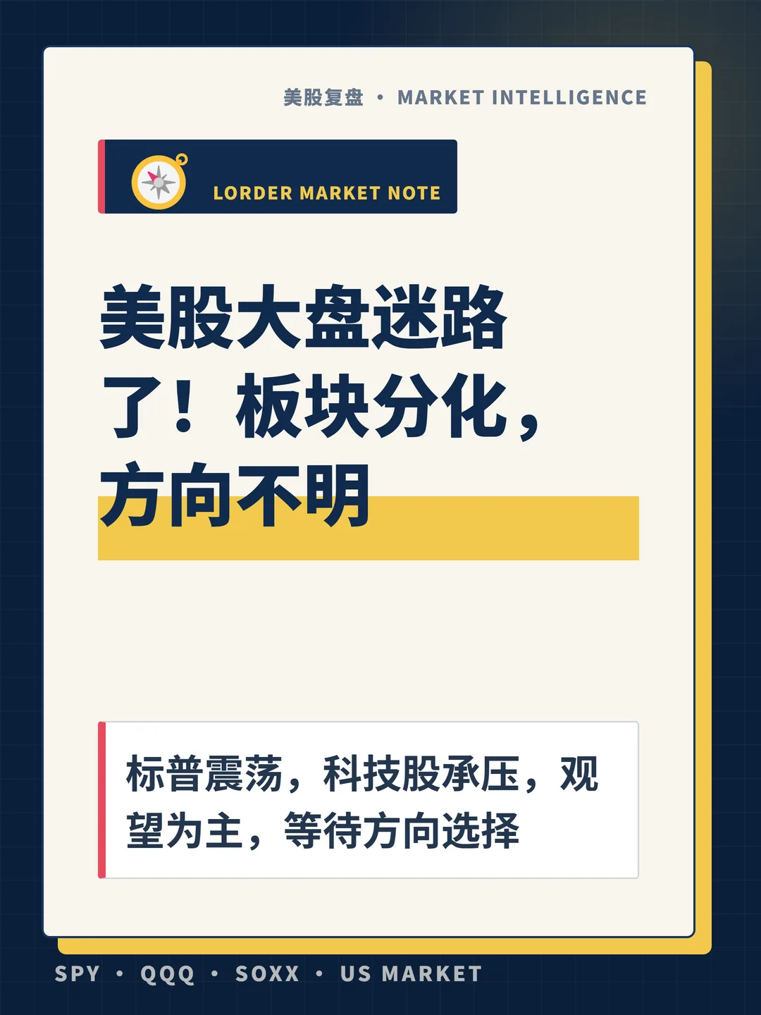 美股大盘迷路了！板块分化，方向不明 封面