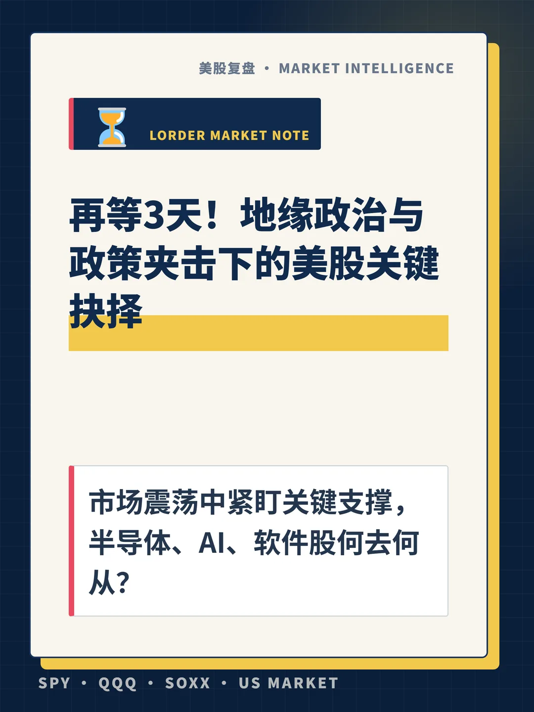 再等3天！地缘政治与政策夹击下的美股关键抉择 封面