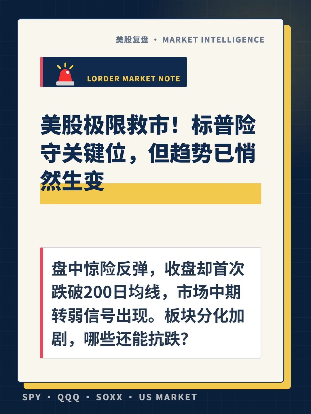 美股极限救市！标普险守关键位，但趋势已悄然生变 封面