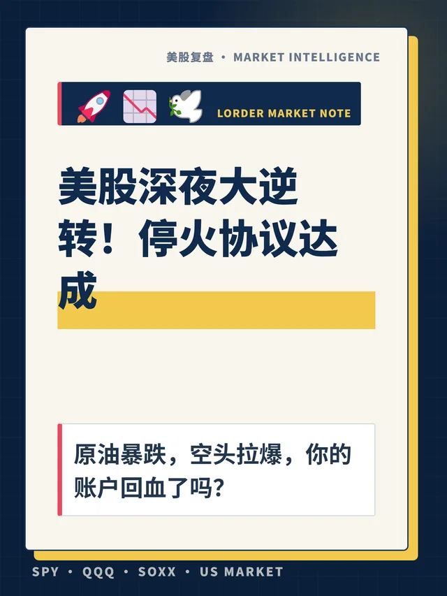 美股深夜大逆转！停火协议达成