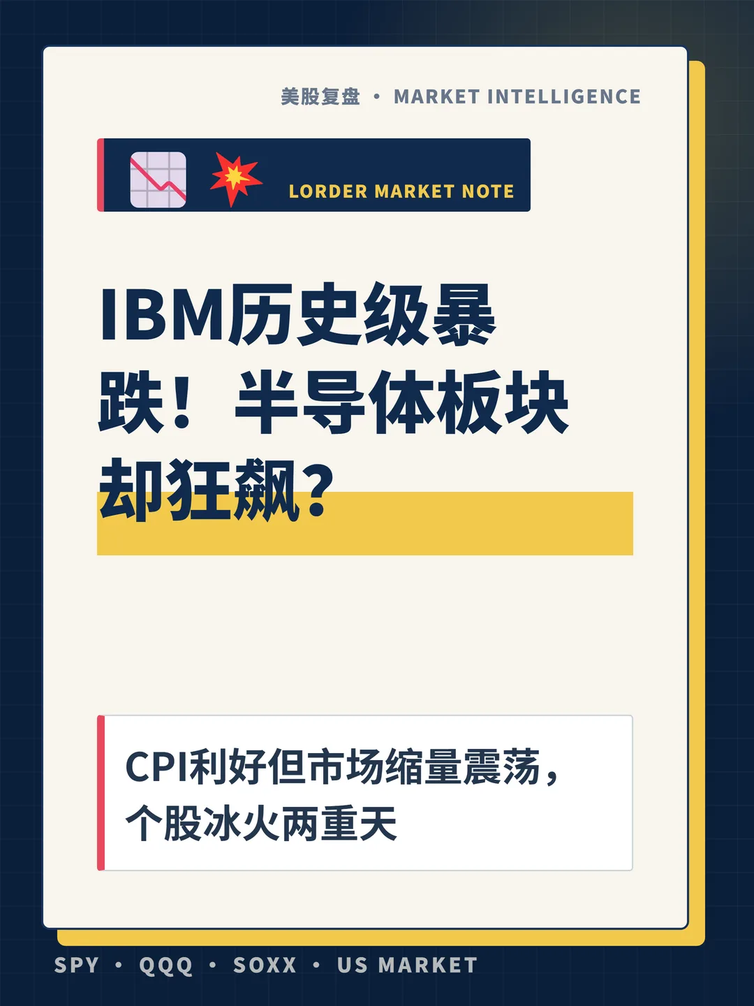 IBM历史级暴跌！半导体板块却狂飙？ 封面
